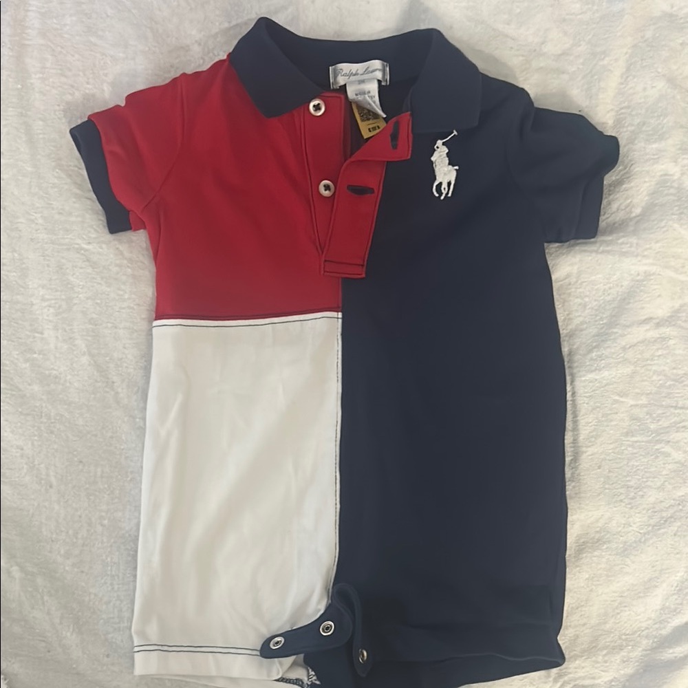 Polo by Ralph Lauren Red and White One Piece Polos